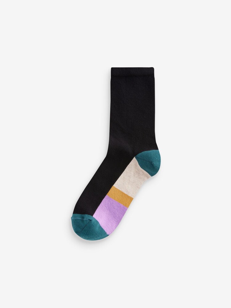 Blau/Ockergelb/Lila - Socken mit Fußbett, 5er-Pack - Bild 6 von 6 Blau/Ockergelb/Lila - Socken mit Fußbett, 5er-Pack - Bild 6 von 6