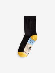 Dog Walking Scene Footbed Ankle Socks 5 Pack - Image 3 of 6