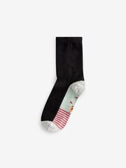 Dog Walking Scene Footbed Ankle Socks 5 Pack - Image 5 of 6