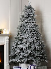 Laura Ashley White Frosted 7ft Lit Christmas Tree - Image 2 of 5