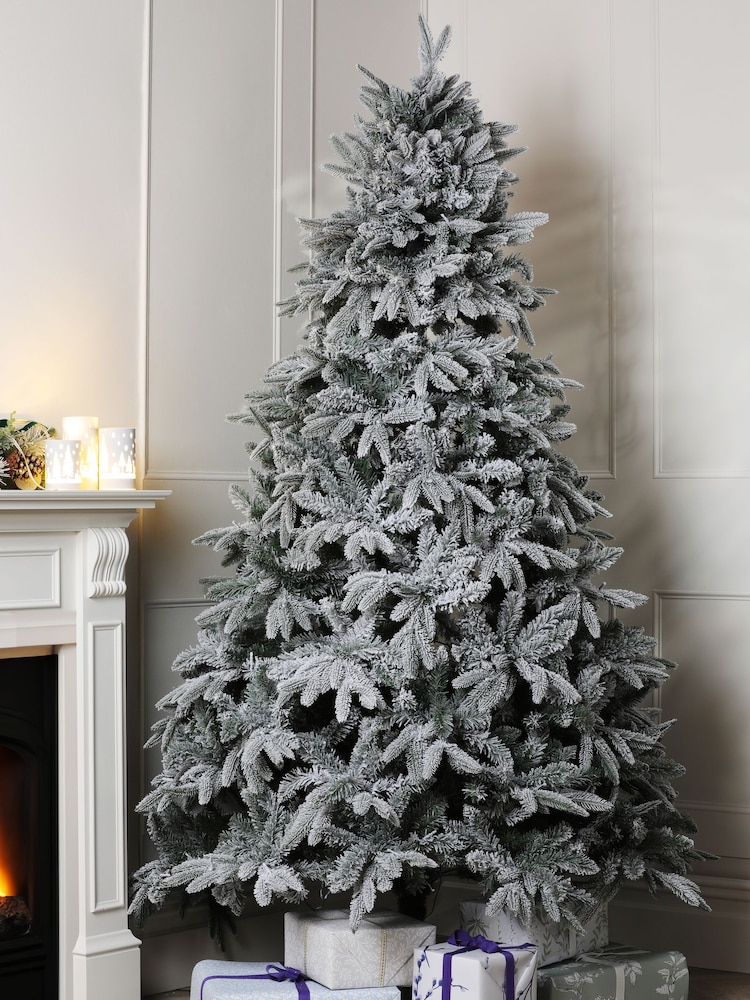 Laura Ashley White Frosted 7ft Lit Christmas Tree - Image 2 of 5