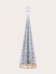 Laura Ashley Silver Star Glass Ornaments Light Up Christmas Tree Decoration - Image 2 of 3