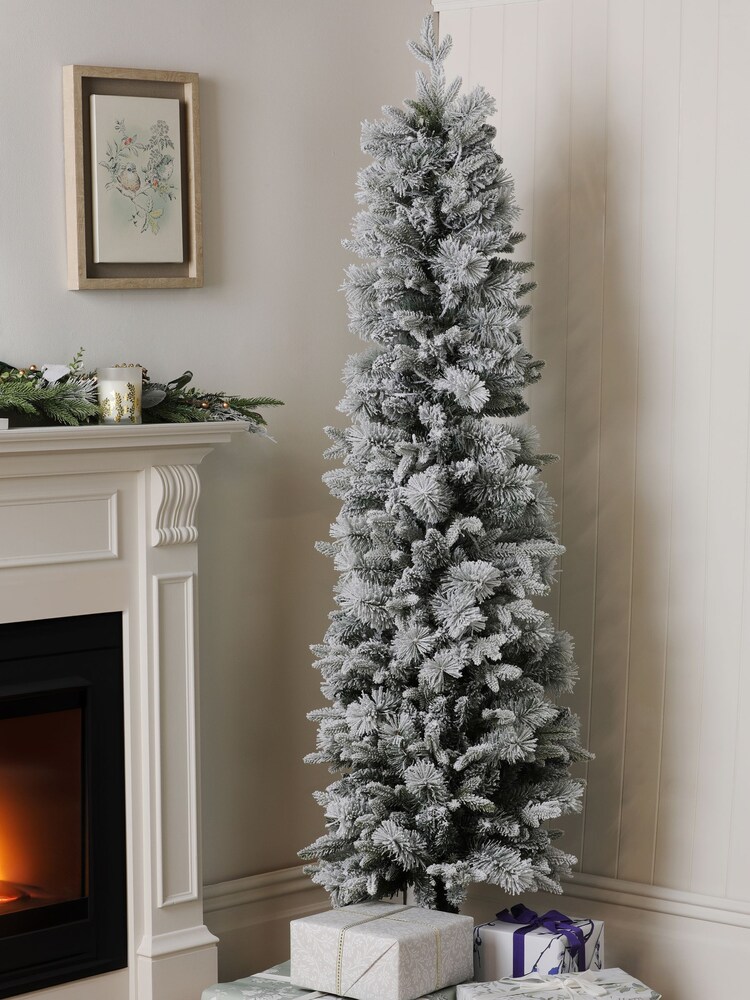 Laura Ashley White Frosted 6ft Slim Pre Lit Christmas Tree - Image 2 of 4