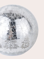Laura Ashley Set of 3 Silver Crackle Glass Lit Ornament - Image 2 of 5