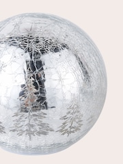 Laura Ashley Set of 3 Silver Crackle Glass Lit Ornament - Image 3 of 5