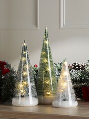 Laura Ashley Set of 3 Clear Lit Christmas Tree Ornament - Image 1 of 5