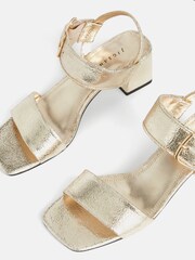 Jigsaw Gold Maybell Metallic Heeled Sandals - Image 4 of 4