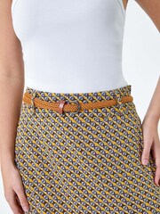 Dusk Yellow Floral Print Belted Maxi Skirt - Image 5 of 5