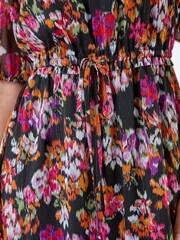 Dusk Black Floral Tiered Smock Dress - Image 5 of 5