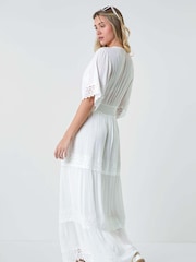 Dusk White Tiered Lace Detail Maxi Dress - Image 3 of 5