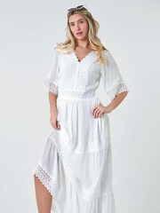 Dusk White Tiered Lace Detail Maxi Dress - Image 4 of 5