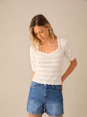 Ro&Zo Open-Knit Top - Bild 3 von 5