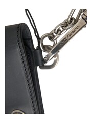 Dolce & Gabbana Black Embossed Leather Shoulder Bag with Magnetic Flap Closure - Image 4 of 6