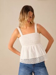 Ro&Zo White Laser-Cut Hem Detail Top - Image 2 of 3