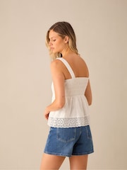 Ro&Zo White Laser-Cut Hem Detail Top - Image 3 of 3
