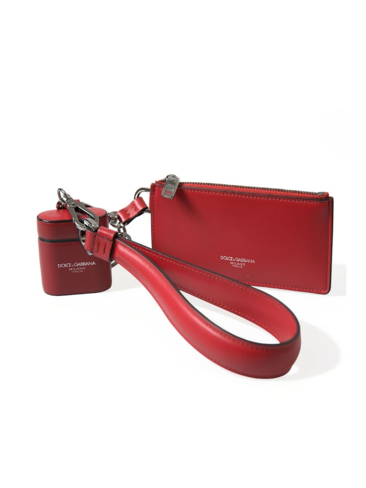 Dolce & Gabbana Red Leather with Logo Details in Red Air Pods Case - Image 1 of 6