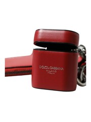 Dolce & Gabbana Red Leather with Logo Details in Red Air Pods Case - Image 4 of 6