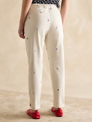Joules Slim Fit Cream Embroidered Chino Trousers - Image 2 of 6