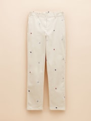 Joules Slim Fit Cream Embroidered Chino Trousers - Image 6 of 6