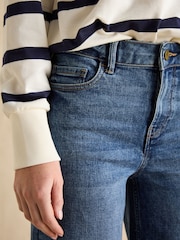Joules Mid Wash Blue Mid-Rise Wide Leg Palazzo Jeans - Image 3 of 6