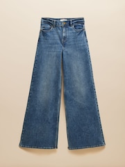 Joules Mid Wash Blue Mid-Rise Wide Leg Palazzo Jeans - Image 6 of 6