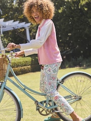 Joules Cream Tile Print Straight Fit Mid Rise Jeans - Image 8 of 9