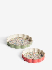 Set of 2 Pink Ceramic Floral Trinkets - Image 3 of 3