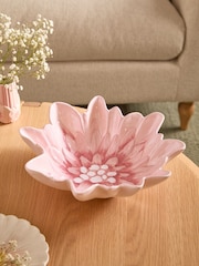 Pink Ceramic Flower Shape Fruit Bowl - Image 1 of 4