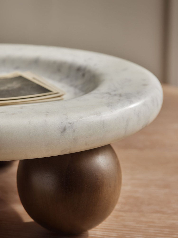 White N. Premium Marble Footed Bowl - Image 2 of 5