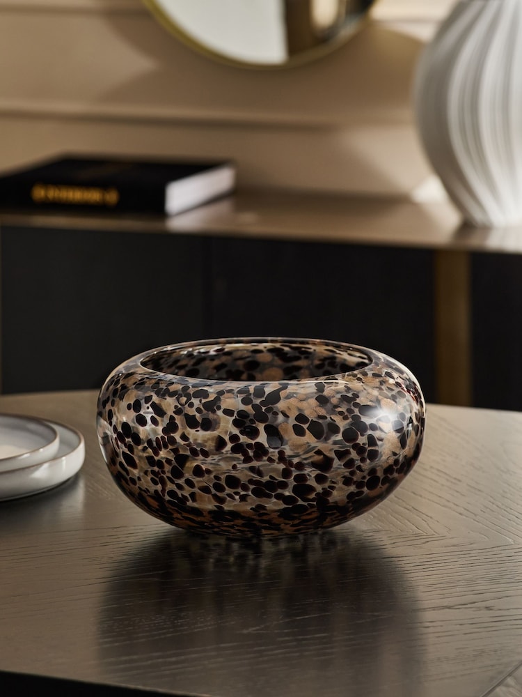 Black/Gold Confetti Glass Bowl - Image 1 of 4