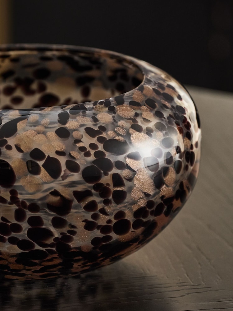 Black/Gold Confetti Glass Bowl - Image 2 of 4 Black/Gold Confetti Glass Bowl - Image 2 of 4