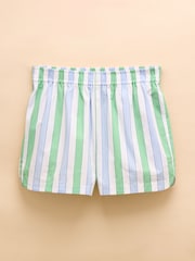 Joules Blue/Green Cotton Striped Shorts - Image 10 of 10