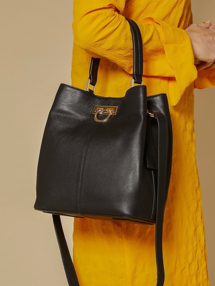 Jones Bootmaker Verna Leather Shoulder Black Bag - Image 1 of 4