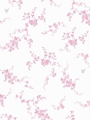 Shabby Chic by Rachel Ashwell® Pink Butterflies A4 Wallpaper Sample - Image 1 of 2