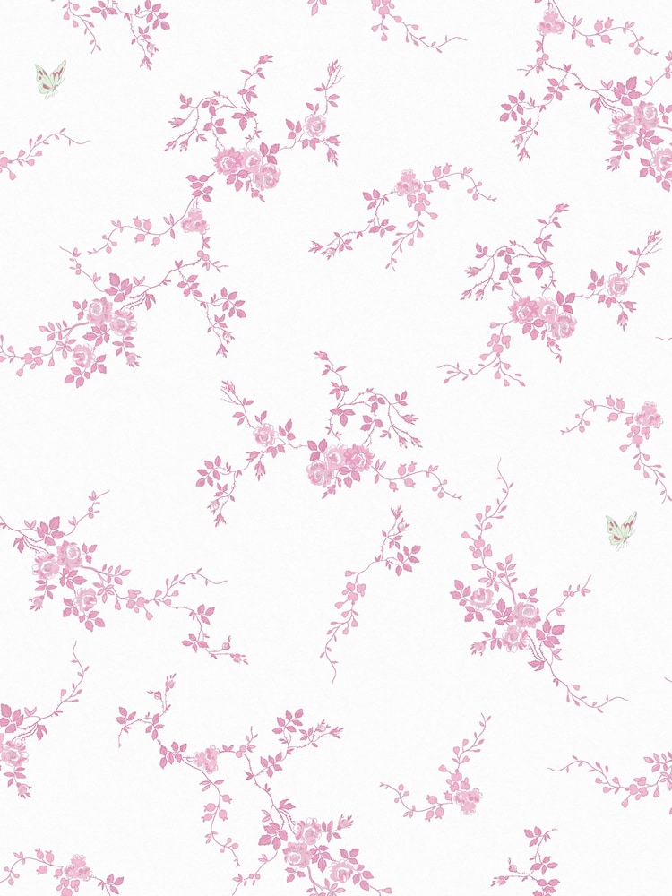 Shabby Chic by Rachel Ashwell® Pink Butterflies A4 Wallpaper Sample - Image 1 of 2