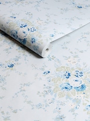 Shabby Chic by Rachel Ashwell® Soft Blue Garden Floral A4 Wallpaper Sample - Image 2 of 2