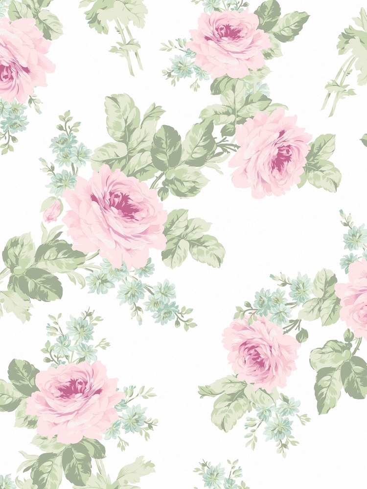 Shabby Chic by Rachel Ashwell® Pink Royal Bouquet A4 Wallpaper Sample - Image 1 of 2
