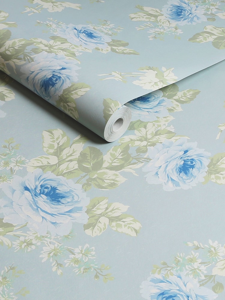Shabby Chic by Rachel Ashwell® Blue Royal Bouquet A4 Wallpaper Sample - Image 2 of 2