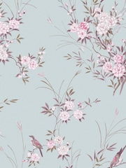 Shabby Chic by Rachel Ashwell® Blue Bird Chinoiserie  A4 Wallpaper Sample - Image 1 of 2