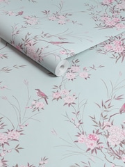 Shabby Chic by Rachel Ashwell® Blue Bird Chinoiserie  A4 Wallpaper Sample - Image 2 of 2
