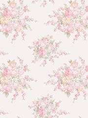 Shabby Chic by Rachel Ashwell® Pink Multi Rose Blossom A4 Wallpaper Sample - Image 1 of 2