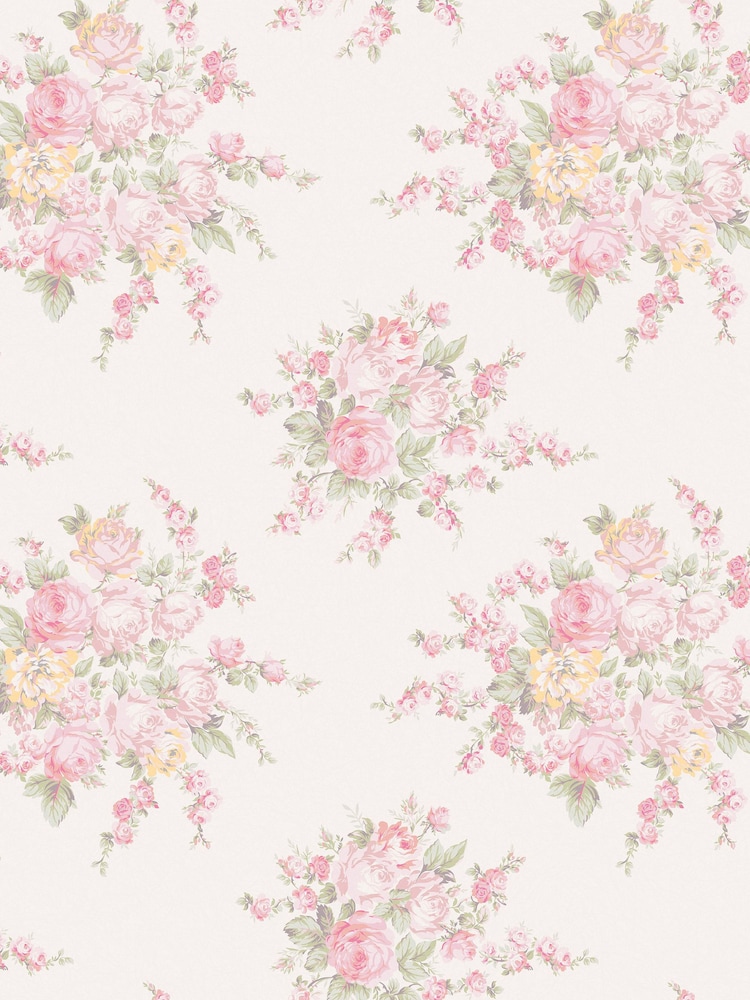 Shabby Chic by Rachel Ashwell® Pink Multi Rose Blossom A4 Wallpaper Sample - Image 1 of 2