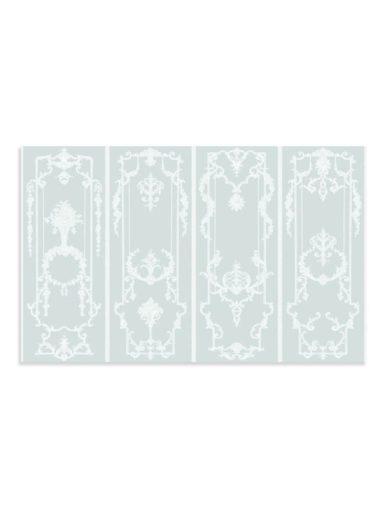 Shabby Chic by Rachel Ashwell® Blue Panel Francaise Fixed Size A4 Mural Sample - Image 2 of 3 Shabby Chic by Rachel Ashwell® Blue Panel Francaise Fixed Size A4 Mural Sample - Image 2 of 3