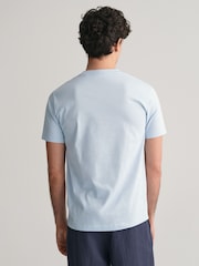 GANT Light Blue Contrast Small Logo 100% Cotton T-Shirt - Image 2 of 5