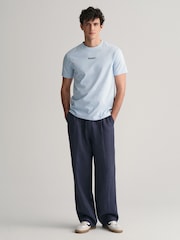 GANT Light Blue Contrast Small Logo 100% Cotton T-Shirt - Image 3 of 5