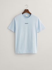 GANT Light Blue Contrast Small Logo 100% Cotton T-Shirt - Image 5 of 5