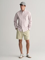 GANT Purple Regular Fit Banker Stripe Oxford Shirt - Image 3 of 6