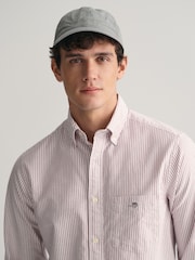 GANT Purple Regular Fit Banker Stripe Oxford Shirt - Image 4 of 6