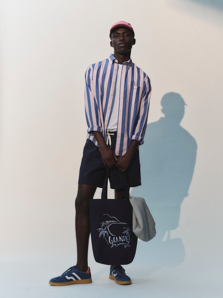 GANT Pink Regular Fit Parasol Striped Poplin 100% Cotton Shirt - Image 1 of 8