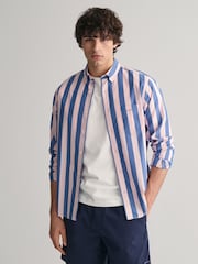 GANT Pink Regular Fit Parasol Striped Poplin 100% Cotton Shirt - Image 2 of 8
